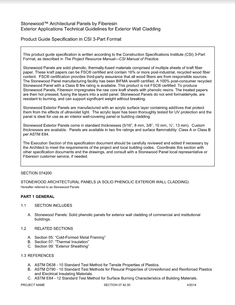 Stonewood Exterior Specifications 042914 thumb
